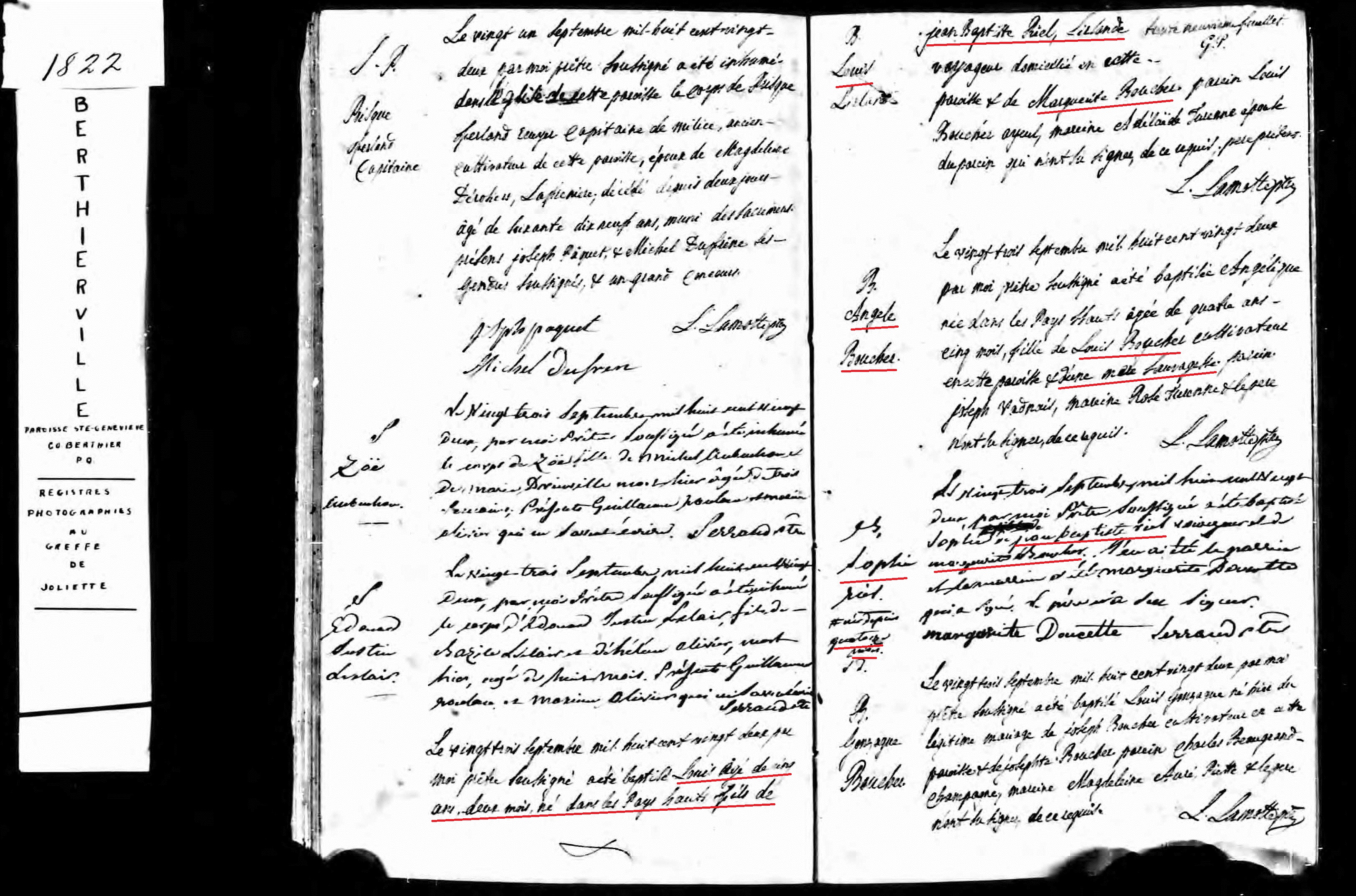 1822 RIEL Louis Sophie bapteme